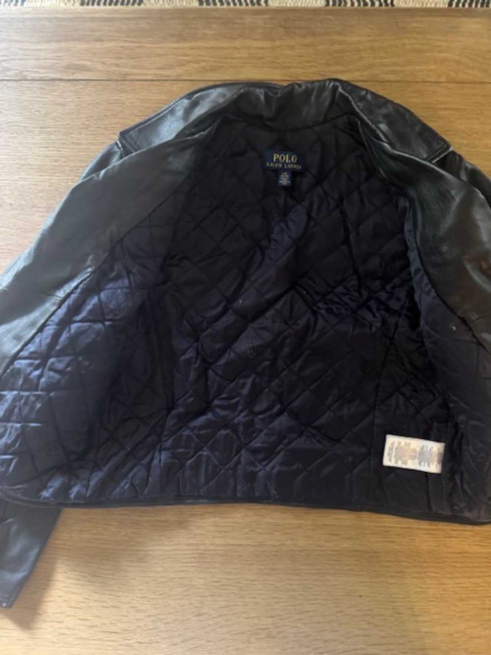 Ralph Lauren Black Leather Jacket. Girl. Size L (13/14) - Picture 5 of 8